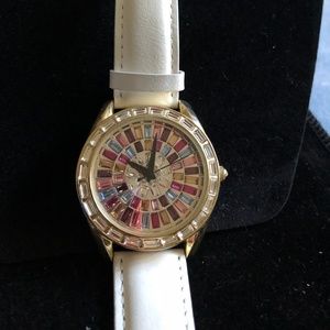 Adrienne Multicolored Watch w/ White Strap